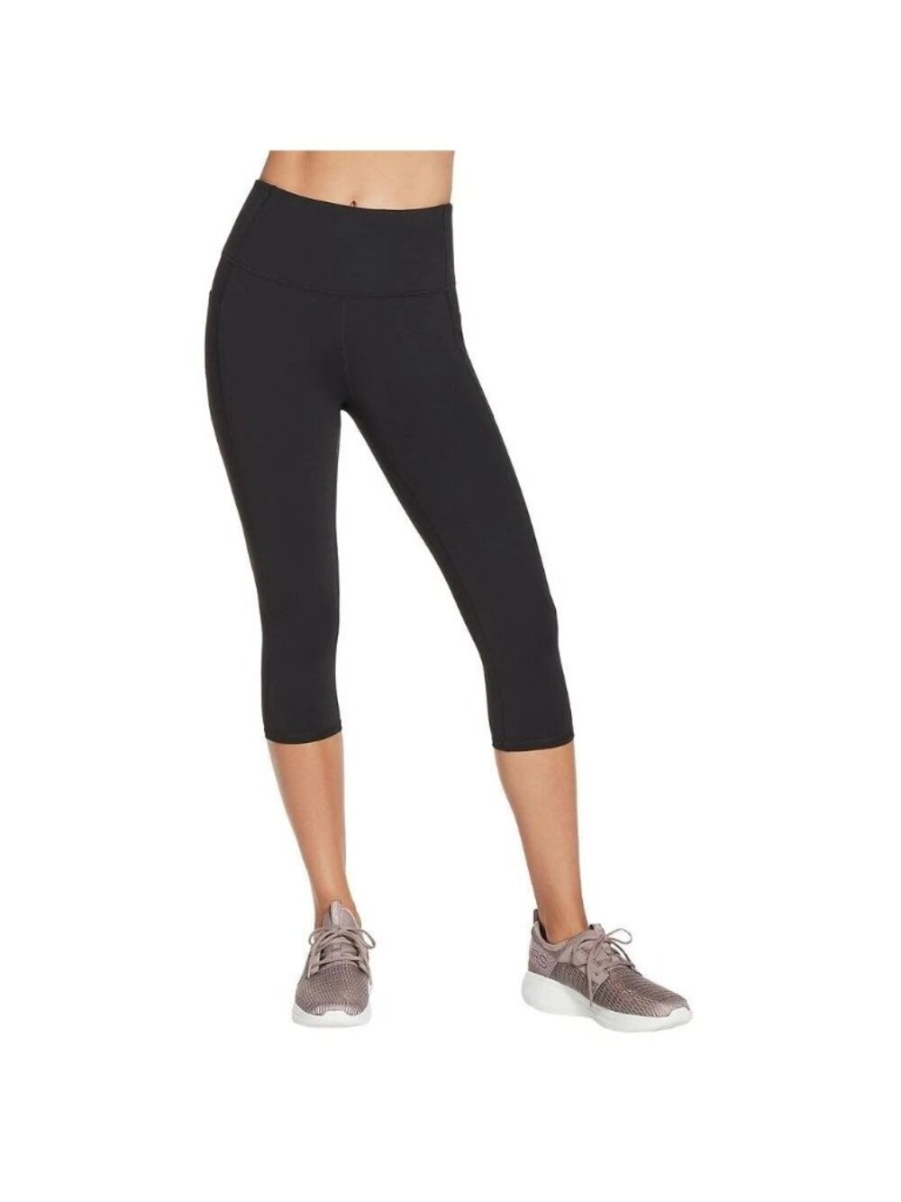 NWT Skechers GoWalk Women's S Capri Leggings Black High-Waist Moisture F1209